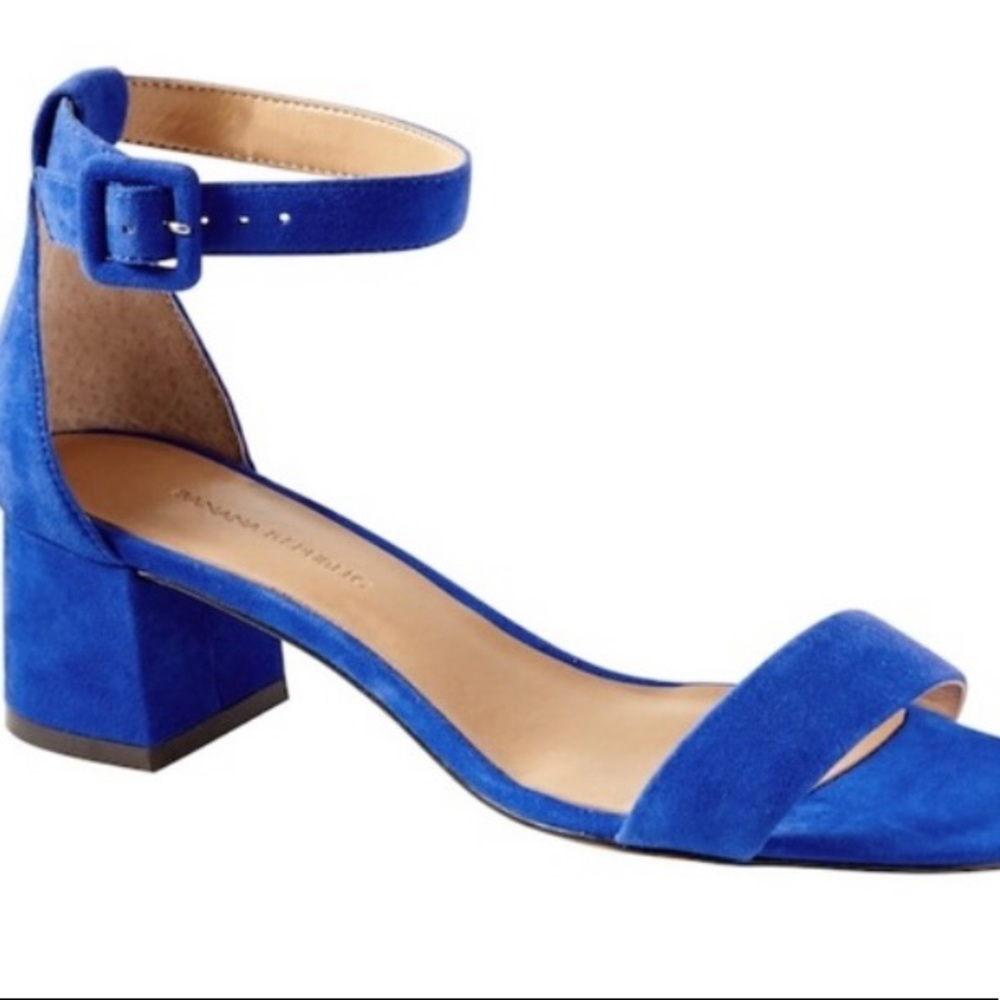 Banana Republic blue suede heeled sandal